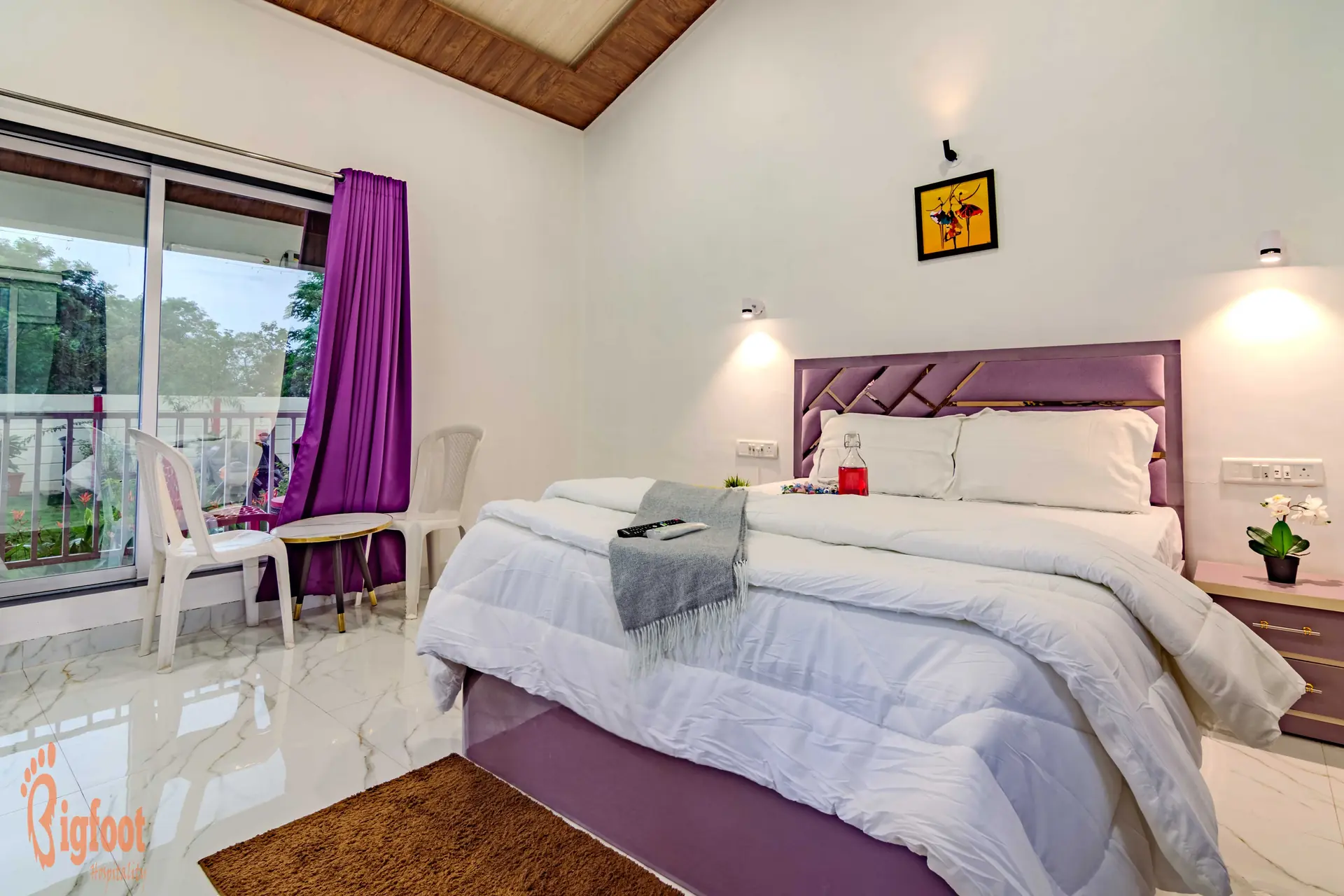 Deluxe Room interior at JS Farm Resort, Karjat